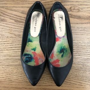 Pointed Black Flats | Madden Girl